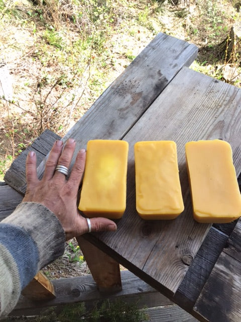 1 pound hand poured Montana Beeswax blocks