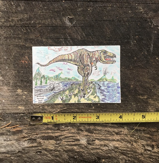 4 inch T-Rex (landscape sticker)