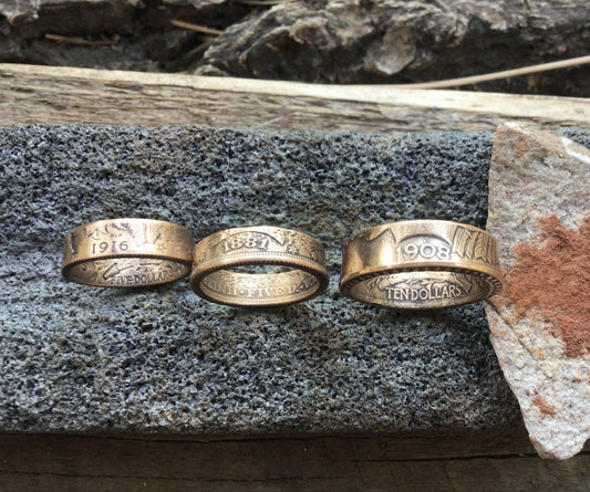 1916-S Gold $5 half eagle coin ring….size 5 1/4