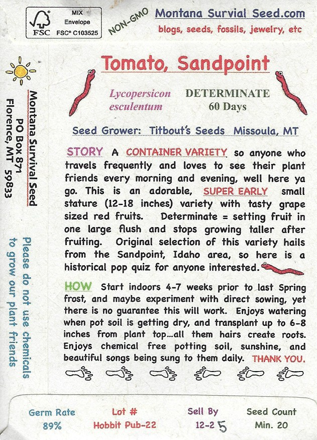 Tomato, Sandpoint (container variety)
