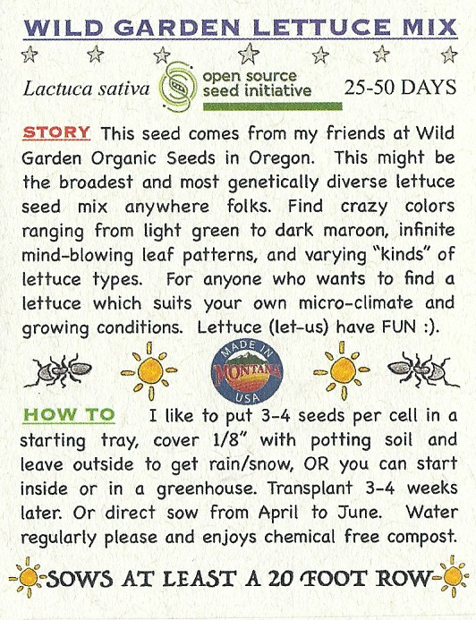 Lettuce, Wild Garden Mix