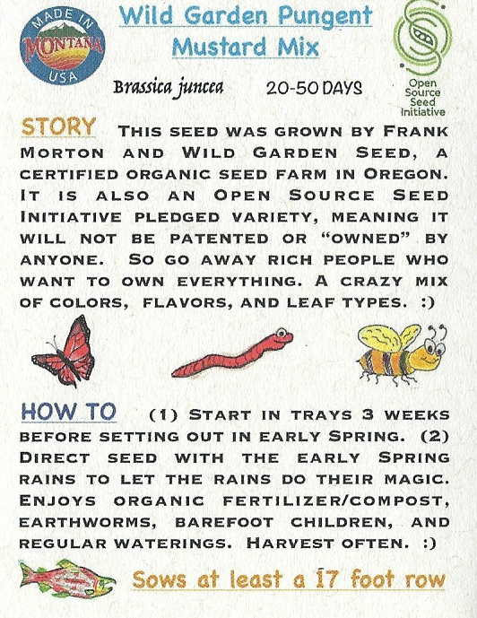 Mustard, Wild Garden Pungent Packet (~500 seeds)