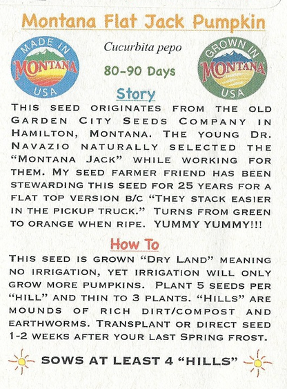 Pumpkin, Montana Flat Jack