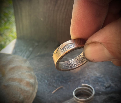 1932 — $10 Gold Eagle Coin Ring…size 10