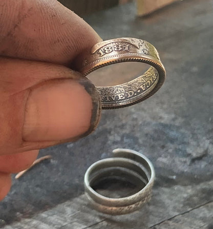 1881 Gold $5 half eagle coin ring…size 6 3/4