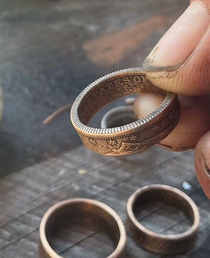 1881 Gold $5 half eagle coin ring…size 6 3/4