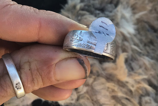 1942 Walking Liberty Silver Half Dollar Coin Ring….size 11 1/4