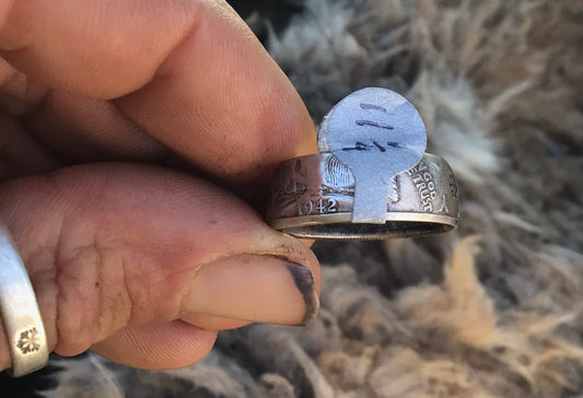 1942 Walking Liberty Silver Half Dollar Coin Ring….size 11 1/4