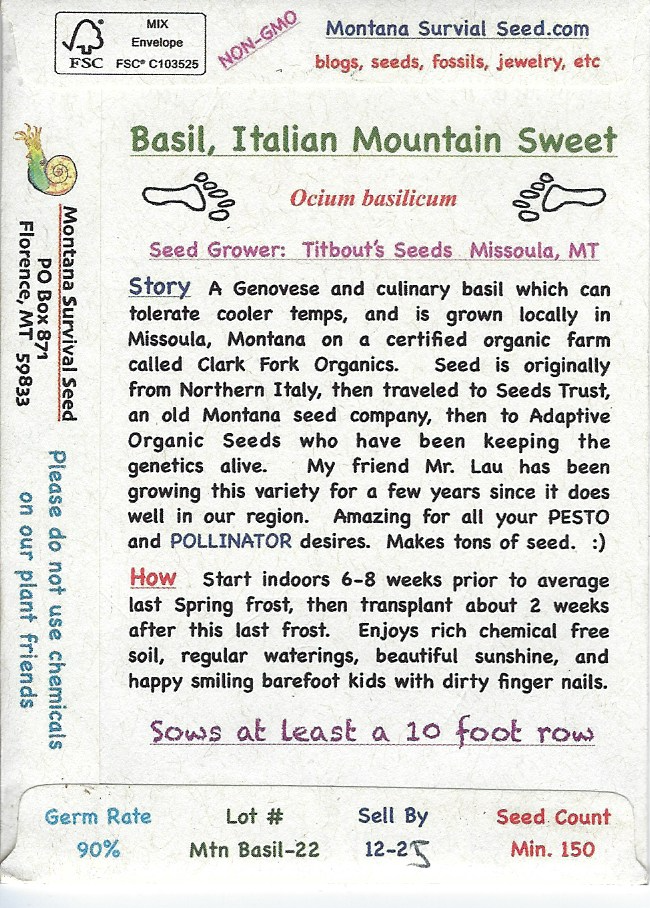 Basil, Sweet Mountain Italian