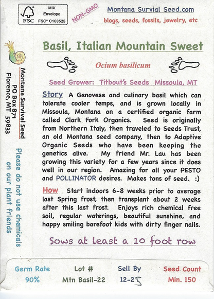 Basil, Sweet Mountain Italian